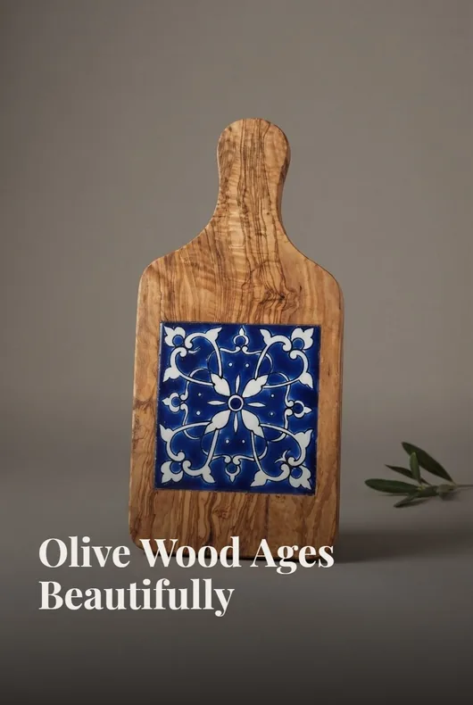 Olive wood board that ages beautifully