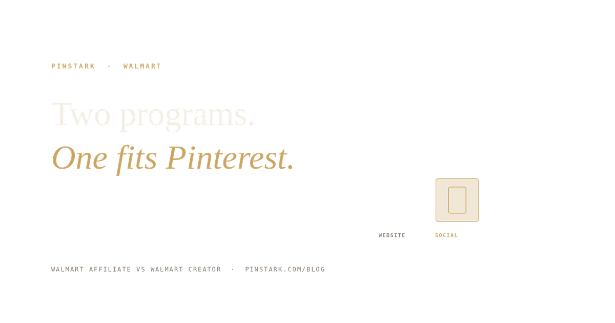 Two panels side by side, the website one dim and the social one lit