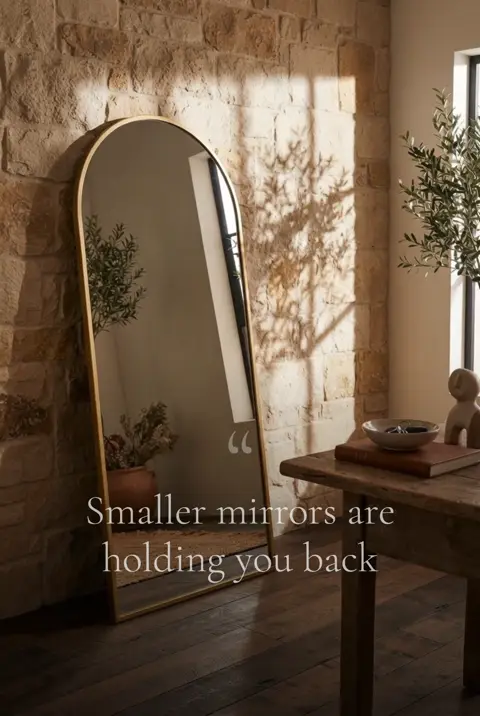 An arched mirror, generated into motion from a still product image.