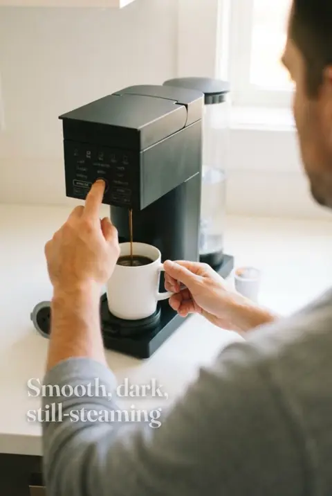 Generated motion, not an animated template: a five-second video pin made from one Amazon product link, headline burned in.